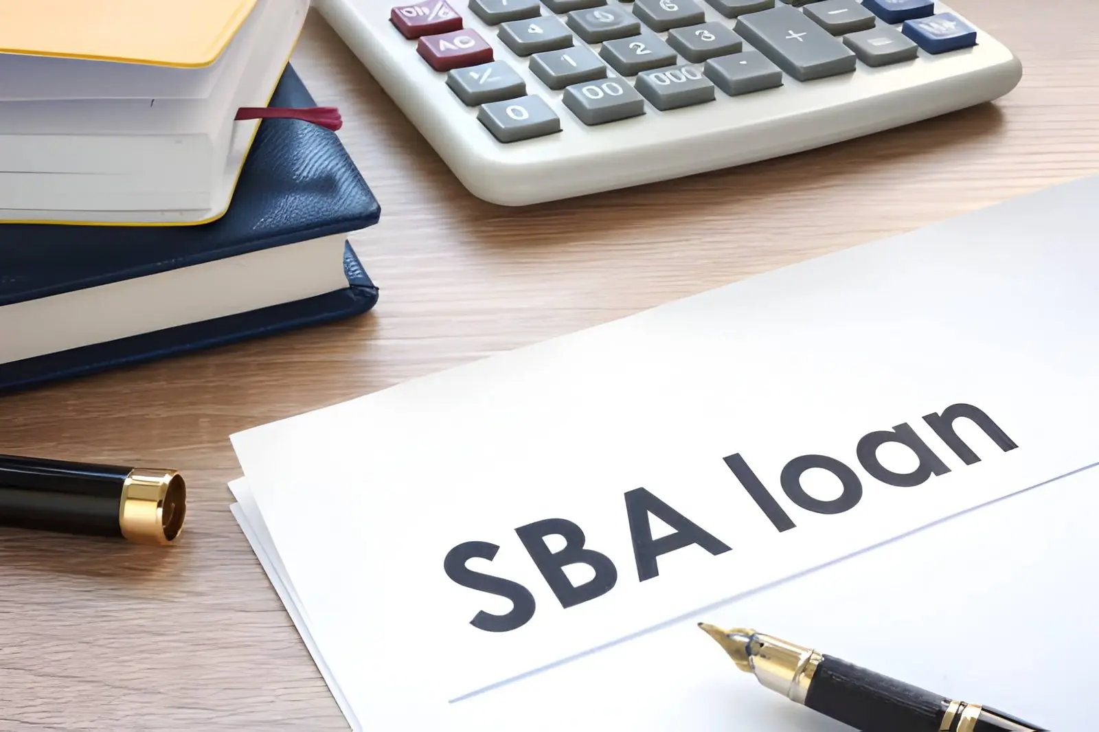 SBA loan form on an office table